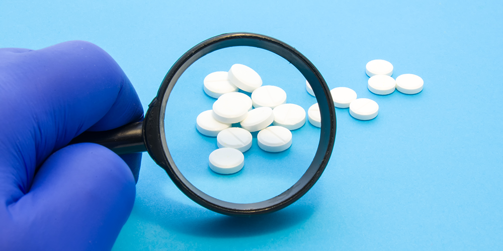 Magnifying view of medicine
